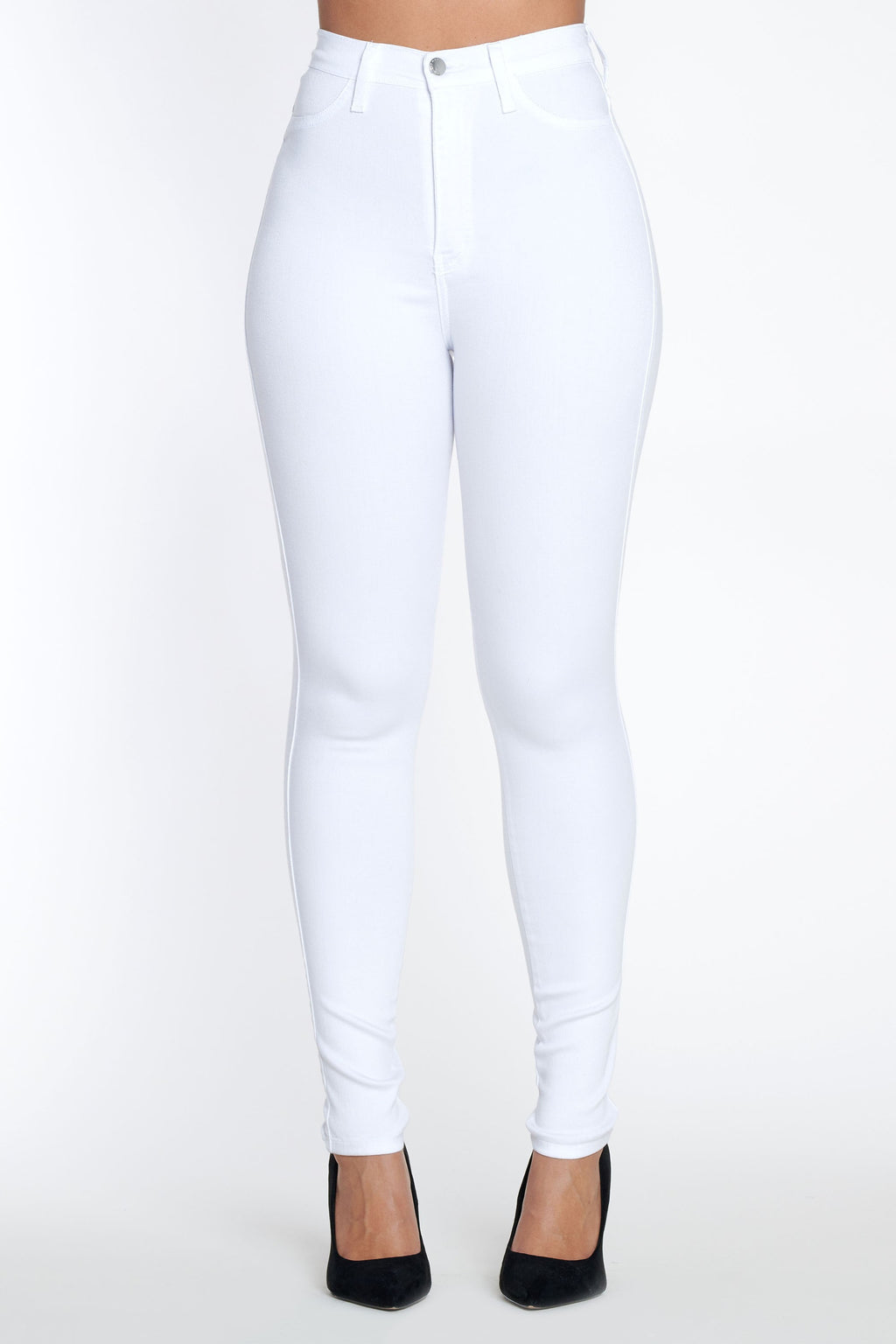 White High Waisted Skinny Jeans