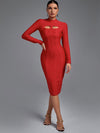 High Neck Cut Out Bandage Dress