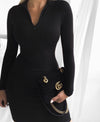 Long Sleeve Zip Up BodyCon Dress