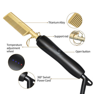 Flat Iron Hot Heating Comb Hair Styler