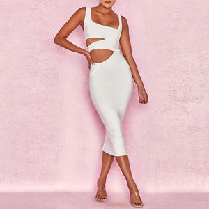 White Cut Out Bandage Dress