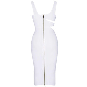 White Cut Out Bandage Dress