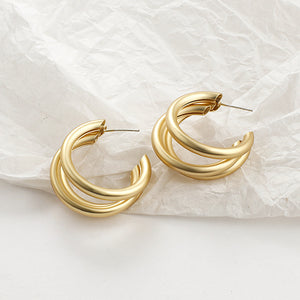 Gold Geometric Statement Earrings