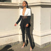 Black and White 2 Piece Blazer Suit