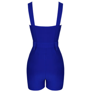 Blue Bandage Zipper Playsuit