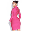 Rose Red Cut Out Bandage Dress