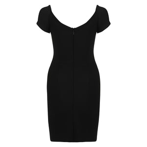 Black Off Shoulder Bodycon Dress