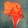 Neon Three Piece Swimsuit Bikini Set