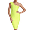 Neon One Shoulder Bandage Dress