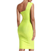 Neon One Shoulder Bandage Dress