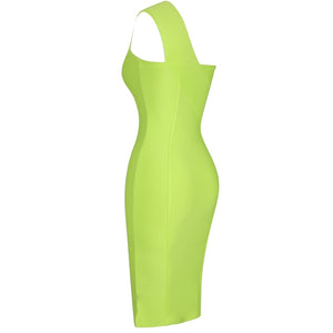 Neon One Shoulder Bandage Dress