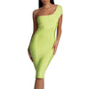 Neon One Shoulder Bandage Dress