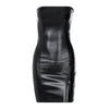 Strapless Leather Black Mini Dress